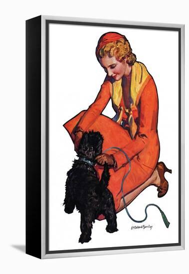 "Woman and Scottie,"April 16, 1932-McClelland Barclay-Framed Premier Image Canvas