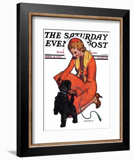 "Woman and Scottie," Saturday Evening Post Cover, April 16, 1932-McClelland Barclay-Framed Giclee Print