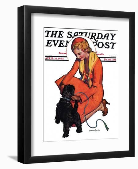 "Woman and Scottie," Saturday Evening Post Cover, April 16, 1932-McClelland Barclay-Framed Giclee Print