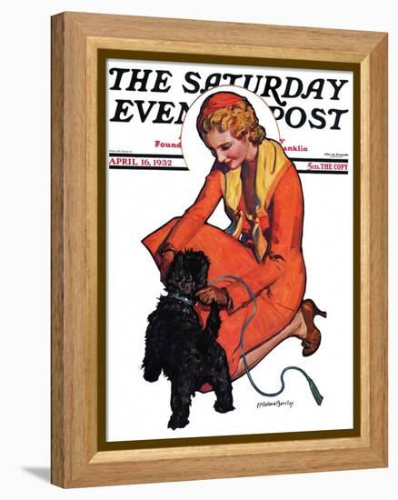 "Woman and Scottie," Saturday Evening Post Cover, April 16, 1932-McClelland Barclay-Framed Premier Image Canvas
