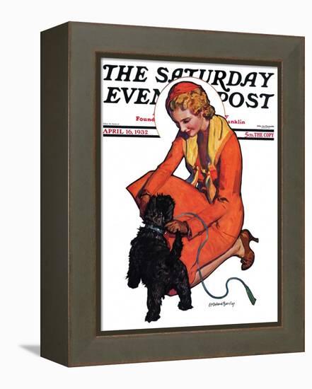 "Woman and Scottie," Saturday Evening Post Cover, April 16, 1932-McClelland Barclay-Framed Premier Image Canvas