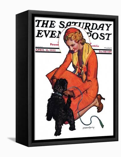 "Woman and Scottie," Saturday Evening Post Cover, April 16, 1932-McClelland Barclay-Framed Premier Image Canvas