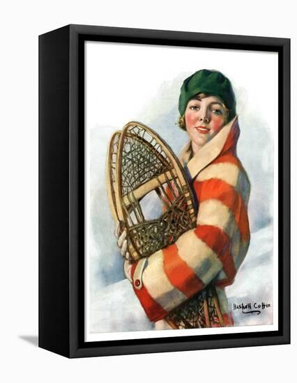 "Woman and Snowshoes,"January 26, 1929-William Haskell Coffin-Framed Premier Image Canvas