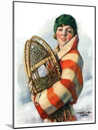"Woman and Snowshoes,"January 26, 1929-William Haskell Coffin-Mounted Giclee Print