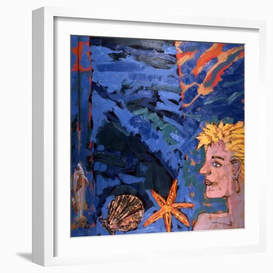 Woman and Starfish, 1989-Peter Wilson-Framed Giclee Print