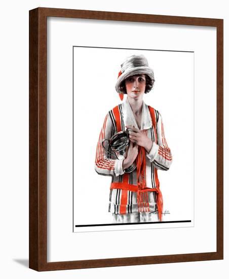 "Woman and Trophy,"September 1, 1923-Pearl L. Hill-Framed Premium Giclee Print