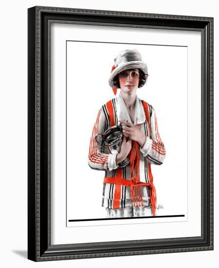 "Woman and Trophy,"September 1, 1923-Pearl L. Hill-Framed Premium Giclee Print