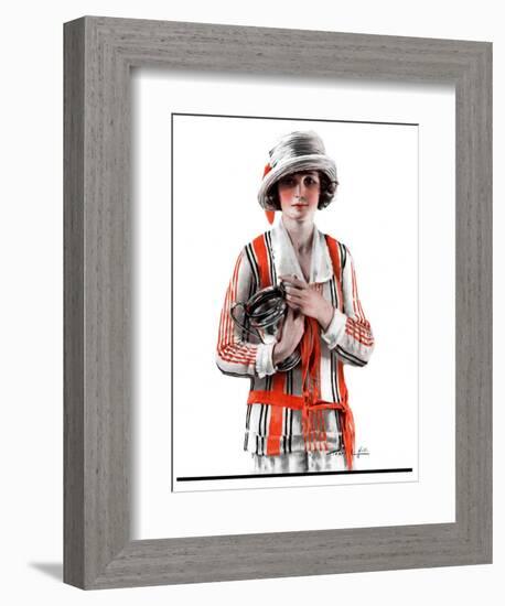 "Woman and Trophy,"September 1, 1923-Pearl L. Hill-Framed Giclee Print