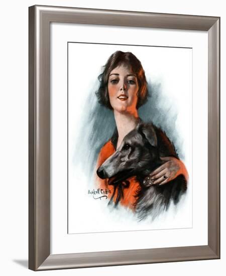 "Woman and Wolfhound,"October 17, 1925-William Haskell Coffin-Framed Giclee Print