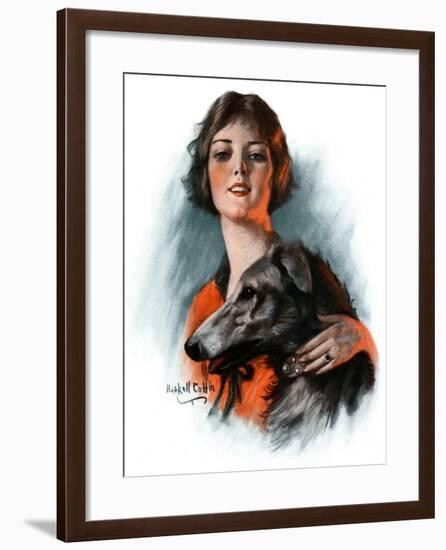 "Woman and Wolfhound,"October 17, 1925-William Haskell Coffin-Framed Giclee Print