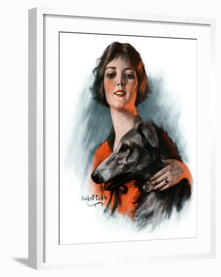 "Woman and Wolfhound,"October 17, 1925-William Haskell Coffin-Framed Giclee Print