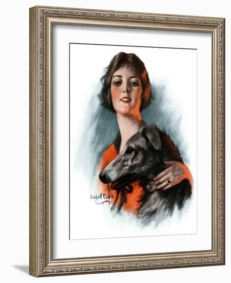 "Woman and Wolfhound,"October 17, 1925-William Haskell Coffin-Framed Giclee Print