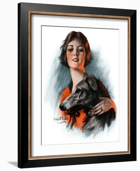 "Woman and Wolfhound,"October 17, 1925-William Haskell Coffin-Framed Giclee Print