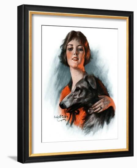"Woman and Wolfhound,"October 17, 1925-William Haskell Coffin-Framed Giclee Print
