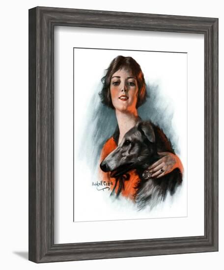 "Woman and Wolfhound,"October 17, 1925-William Haskell Coffin-Framed Giclee Print