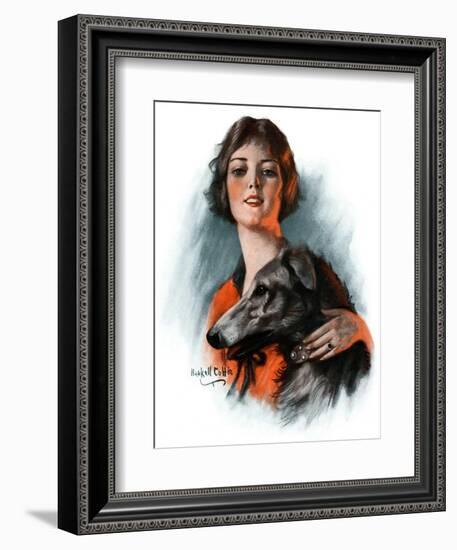 "Woman and Wolfhound,"October 17, 1925-William Haskell Coffin-Framed Giclee Print