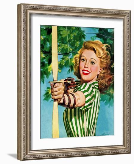 "Woman Archer," July 22, 1944-Alex Ross-Framed Giclee Print