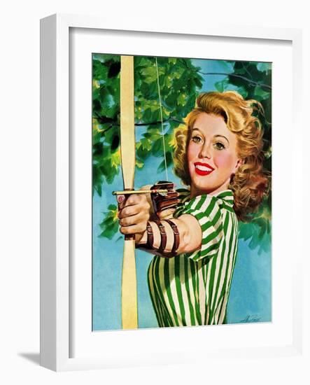 "Woman Archer," July 22, 1944-Alex Ross-Framed Giclee Print