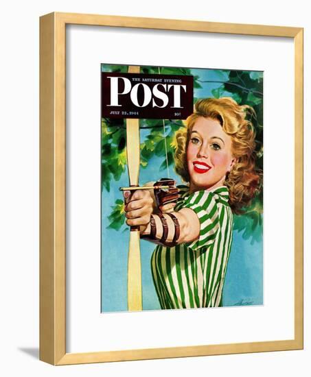 "Woman Archer," Saturday Evening Post Cover, July 22, 1944-Alex Ross-Framed Giclee Print