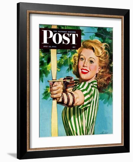 "Woman Archer," Saturday Evening Post Cover, July 22, 1944-Alex Ross-Framed Giclee Print