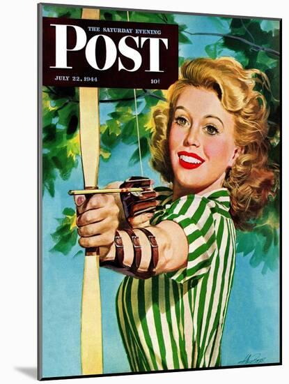 "Woman Archer," Saturday Evening Post Cover, July 22, 1944-Alex Ross-Mounted Giclee Print