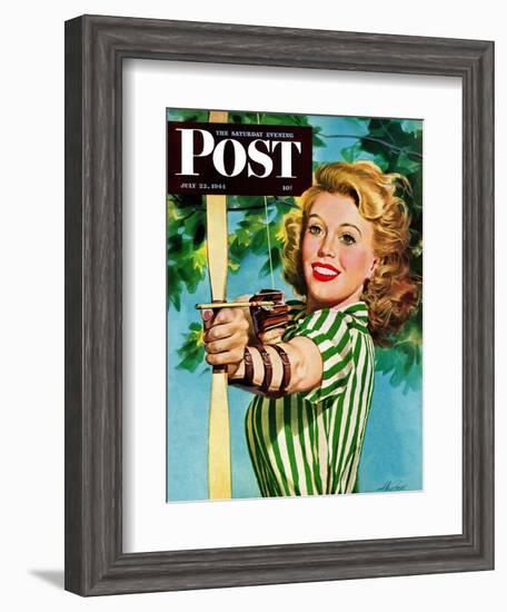 "Woman Archer," Saturday Evening Post Cover, July 22, 1944-Alex Ross-Framed Giclee Print