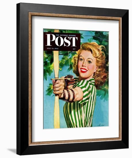 "Woman Archer," Saturday Evening Post Cover, July 22, 1944-Alex Ross-Framed Giclee Print