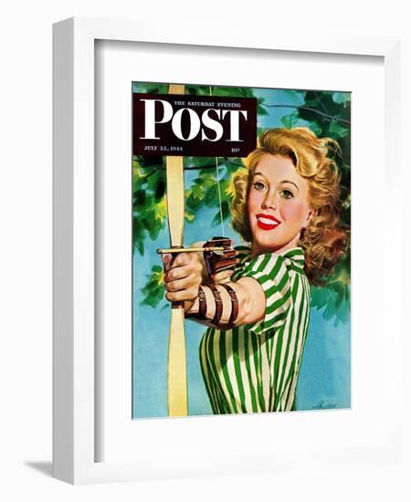 "Woman Archer," Saturday Evening Post Cover, July 22, 1944-Alex Ross-Framed Giclee Print