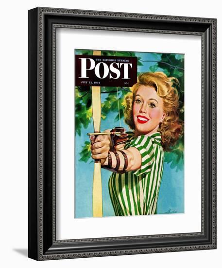 "Woman Archer," Saturday Evening Post Cover, July 22, 1944-Alex Ross-Framed Giclee Print