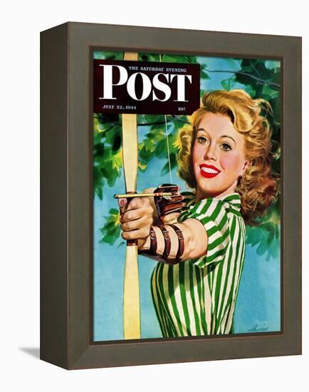 "Woman Archer," Saturday Evening Post Cover, July 22, 1944-Alex Ross-Framed Premier Image Canvas