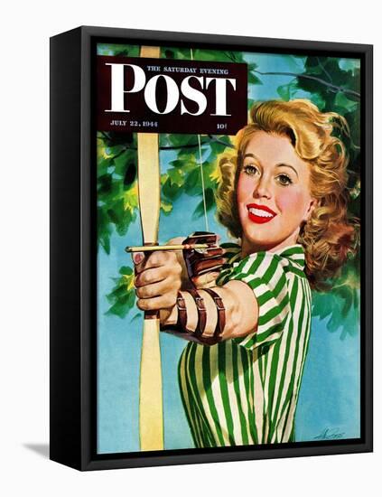 "Woman Archer," Saturday Evening Post Cover, July 22, 1944-Alex Ross-Framed Premier Image Canvas