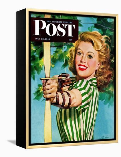 "Woman Archer," Saturday Evening Post Cover, July 22, 1944-Alex Ross-Framed Premier Image Canvas