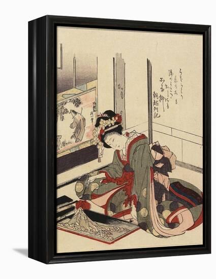 Woman Arranging Bonkei, 1820-1834-Katsushika Hokusai-Framed Premier Image Canvas