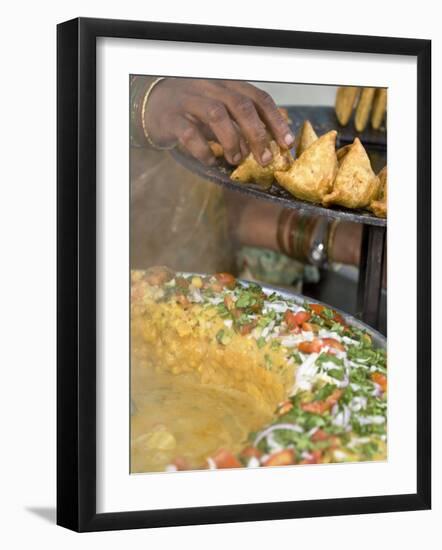 Woman Arranging Freshly Cooked Samosas, Market, Darjeeling, West Bengal, India-Jane Sweeney-Framed Photographic Print