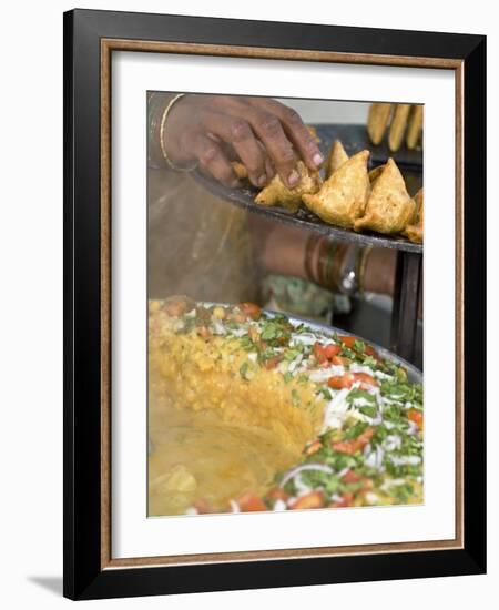 Woman Arranging Freshly Cooked Samosas, Market, Darjeeling, West Bengal, India-Jane Sweeney-Framed Photographic Print