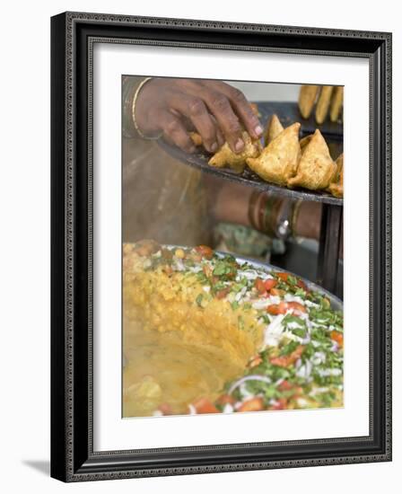 Woman Arranging Freshly Cooked Samosas, Market, Darjeeling, West Bengal, India-Jane Sweeney-Framed Photographic Print