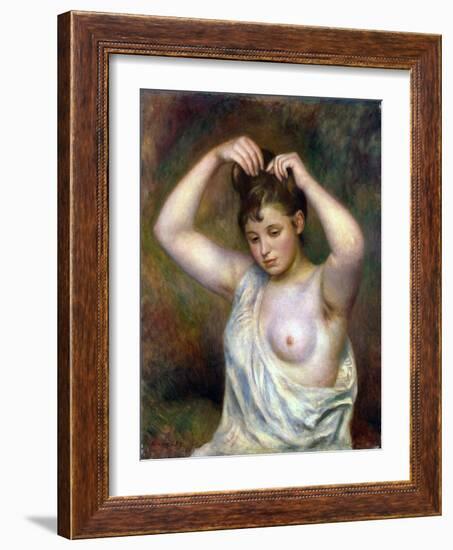 Woman Arranging Her Hair, 1887-Pierre-Auguste Renoir-Framed Giclee Print