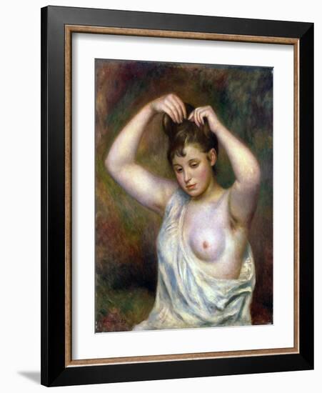 Woman Arranging Her Hair, 1887-Pierre-Auguste Renoir-Framed Giclee Print