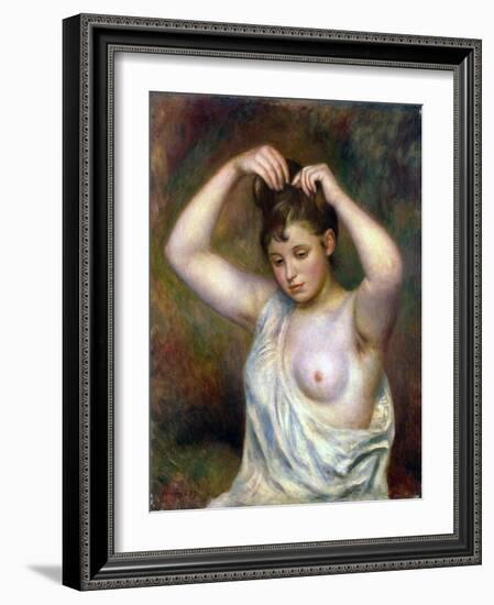 Woman Arranging Her Hair, 1887-Pierre-Auguste Renoir-Framed Giclee Print