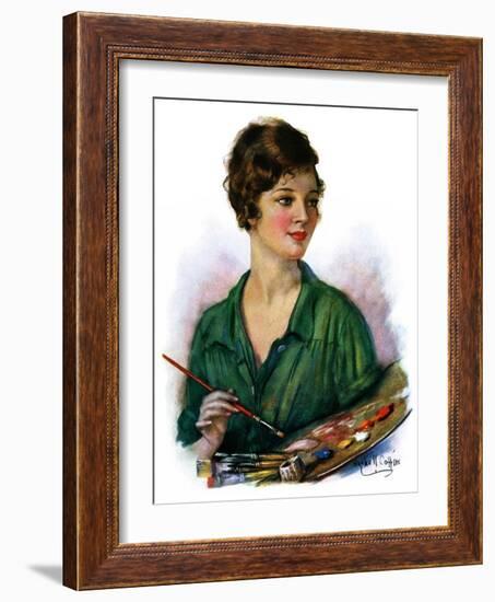 "Woman Artist and Her Palette,"April 28, 1928-William Haskell Coffin-Framed Giclee Print