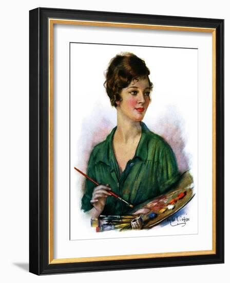 "Woman Artist and Her Palette,"April 28, 1928-William Haskell Coffin-Framed Giclee Print