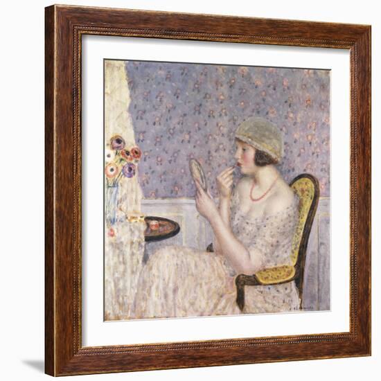 Woman at a Dressing Table-Frederick Carl Frieseke-Framed Giclee Print