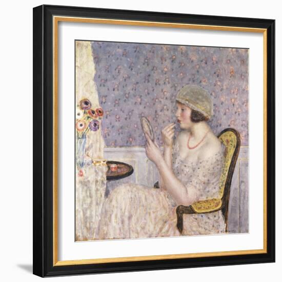 Woman at a Dressing Table-Frederick Carl Frieseke-Framed Giclee Print