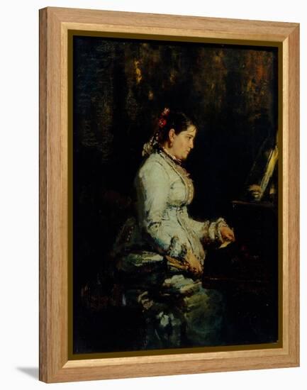 Woman at a Grand Piano, 1880-Ilya Yefimovich Repin-Framed Premier Image Canvas