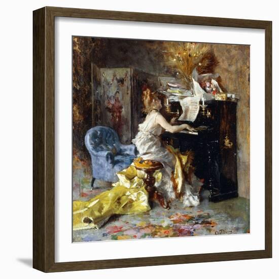 Woman at a Piano-Giovanni Boldini-Framed Giclee Print