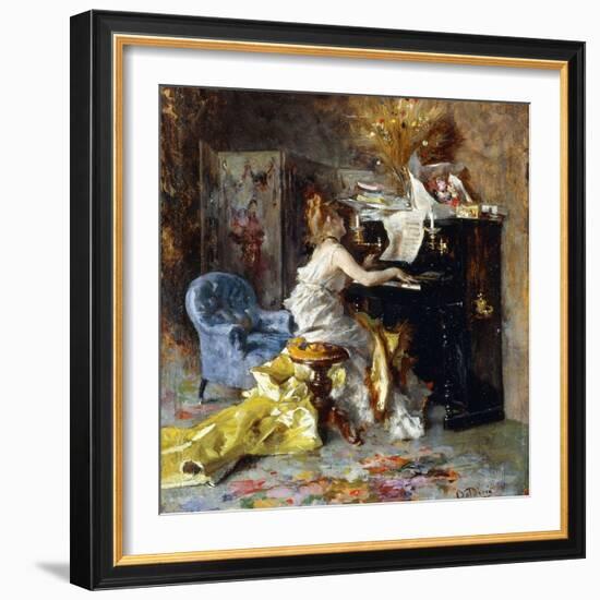 Woman at a Piano-Giovanni Boldini-Framed Giclee Print