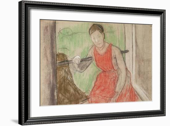 Woman at a Window-Edgar Degas-Framed Giclee Print