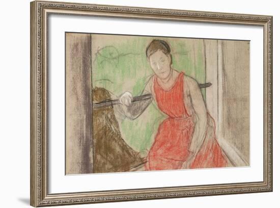 Woman at a Window-Edgar Degas-Framed Giclee Print