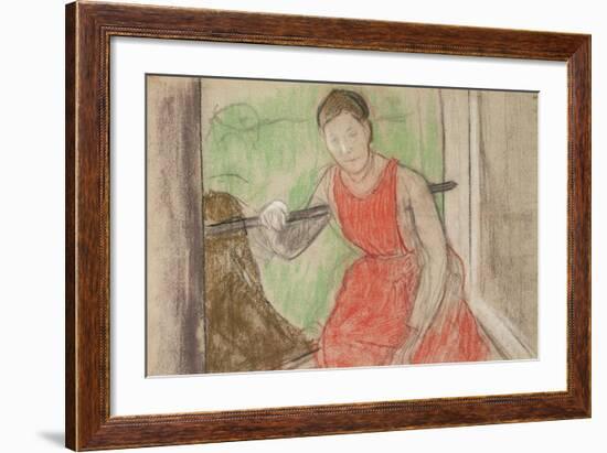 Woman at a Window-Edgar Degas-Framed Giclee Print