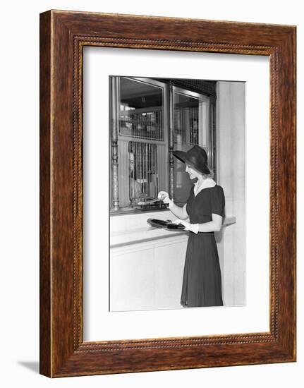 Woman at Bank Teller Window-Philip Gendreau-Framed Photographic Print